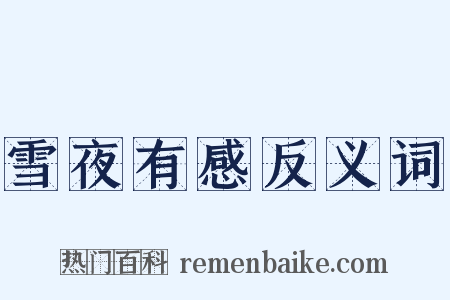 雪夜有感反义词是什么意思的图片
